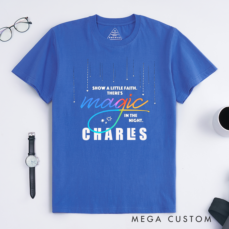 Personalized Magic Night Quote Classic T-Shirts Custom Faith Inspirational Gifts for Men Women Unique Positive Message Graphic Tee