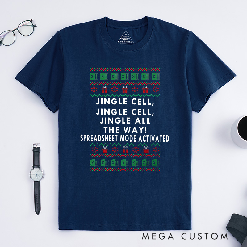 Personalized Jingle Cells Christmas T-Shirt Office Workers Data Enthusiasts Shirt Christmas Gift for Geek Nerd