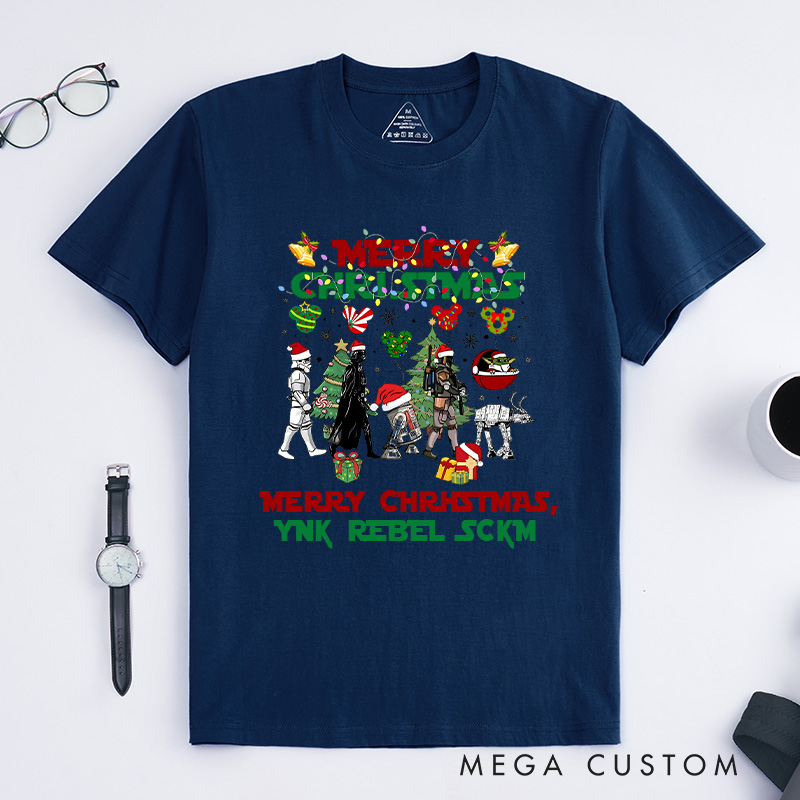 Personalized Galactic Christmas T-Shirt Science Fiction Enthusiasts Christmas Gift for Geek Nerd