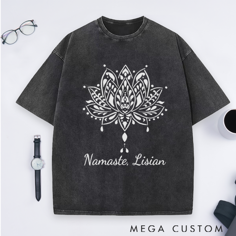 Personalized Namaste T-Shirt with Elegant Lotus Design Perfect Gift for Yoga Lover and Daily Wear