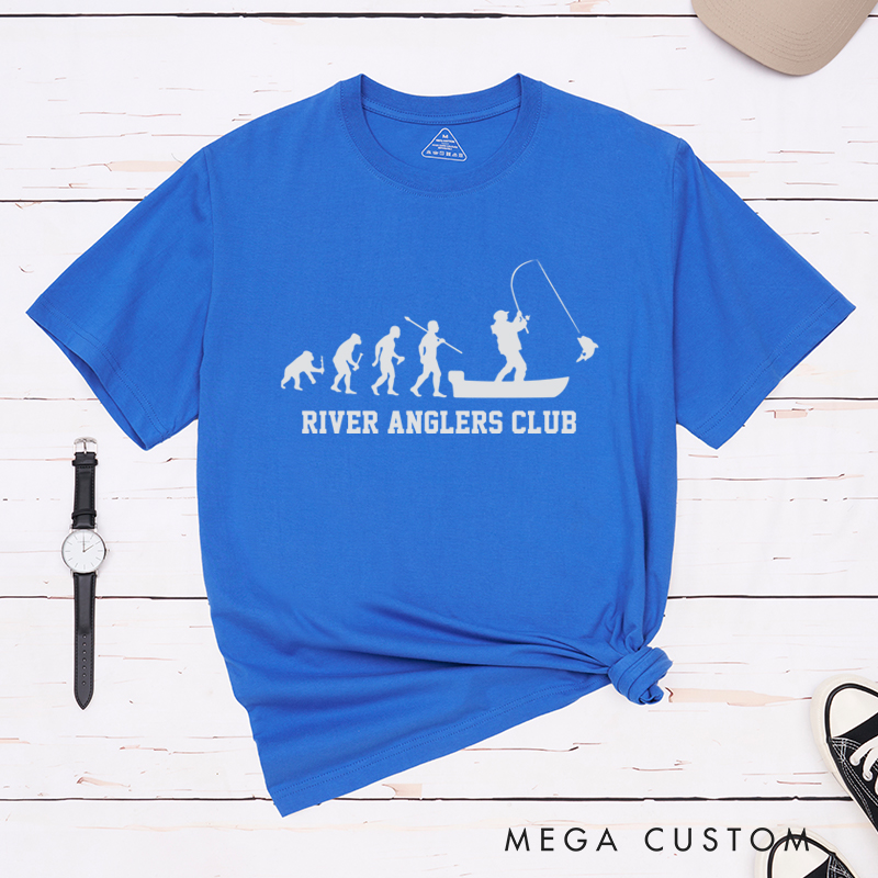 Personalized Evolution Fishing T-Shirt Perfect Gift for Fishing Enthusiasts and Club Members