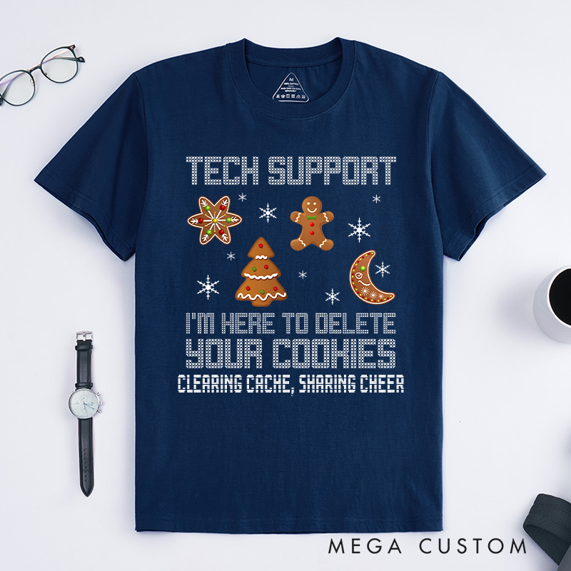 Personalized Funny Christmas Tech Support T-Shirt Computer Programmer Lovers Shirt Christmas Gift for Geek