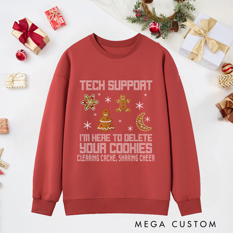 Personalized Funny Christmas Tech Support Classic Sweatshirts Computer Programmer Lovers Sweatshirts Christmas Gift for Geek