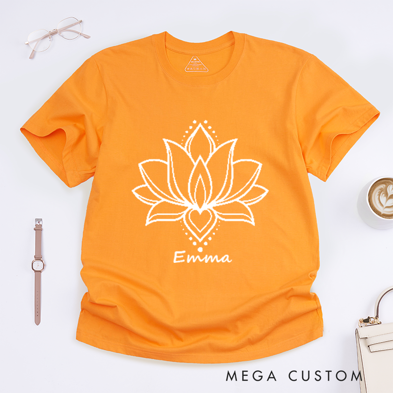Personalized Namaste T-Shirt Lotus Flower T-Shirt Yoga T-Shirt Meditation T-Shirt Yoga Gift T-Shirt Zen T-Shirt Mandala Tee