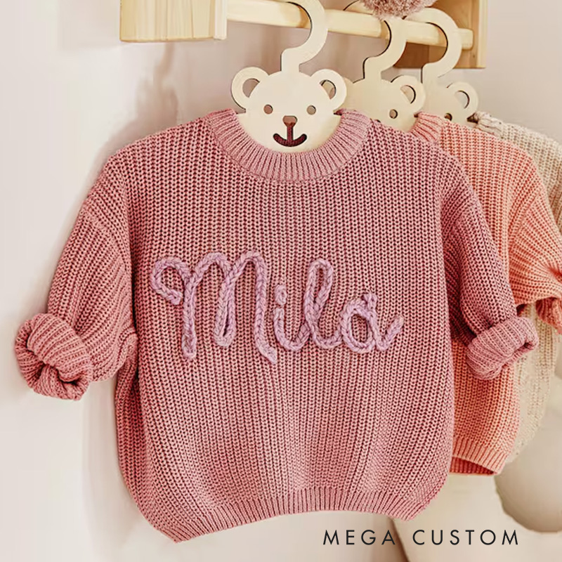 Personalized Hand Embroidery Sweaters Gifts for Daughters or Son Nursery Gifts