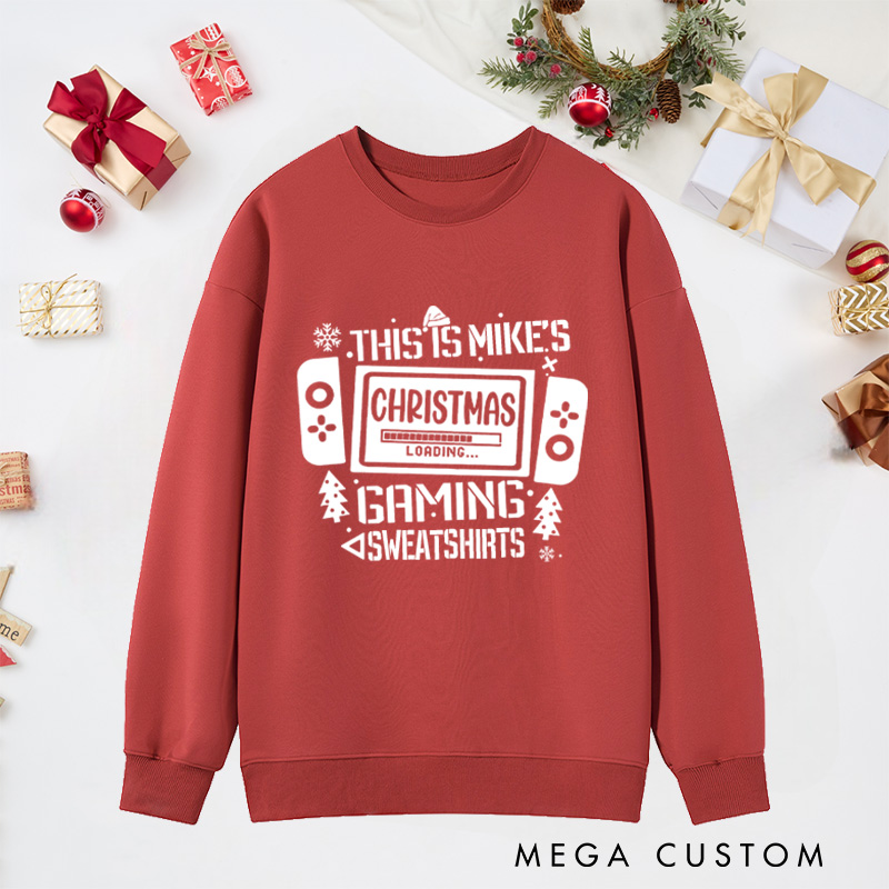 Personalized Christmas Gaming Classic Sweatshirts Game Enthusiasts Sweatshirts Christmas Gift for Geek Nerd