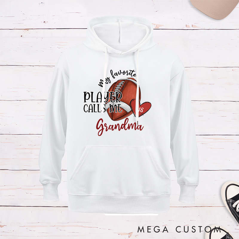 Personalized American Football  "My Favorite Player" Hoddies with Custom Number