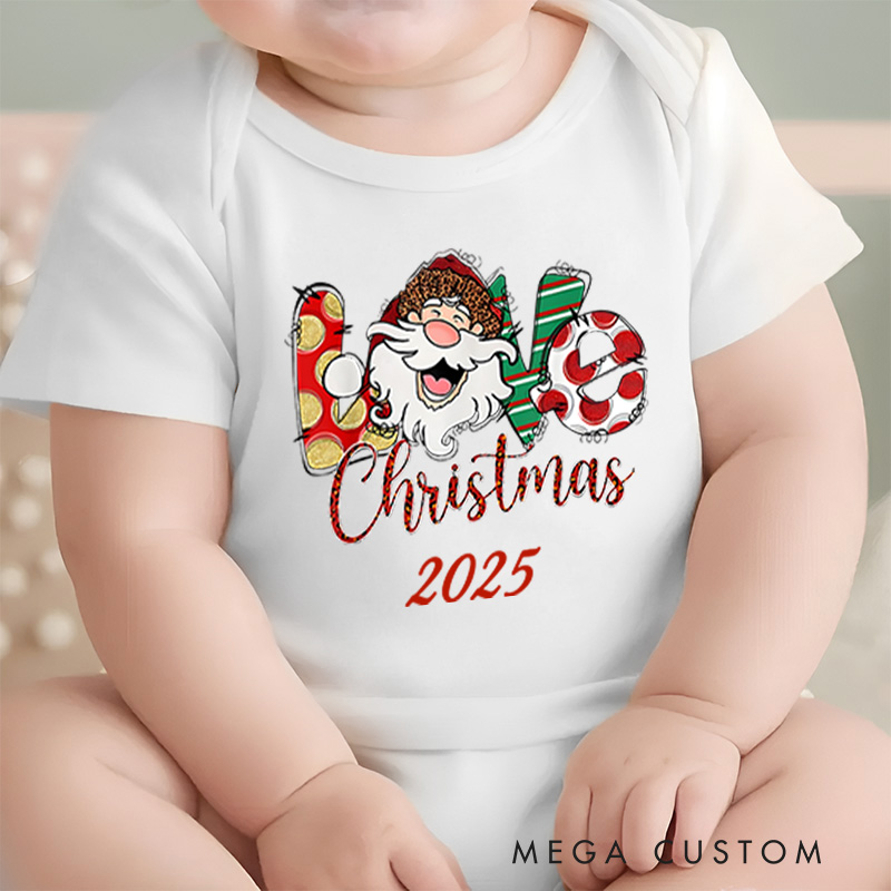 Personalized Love Christmas Baby Onesie Perfect for Celebrating the Holiday Spirit with Festive Cheer Baby Onesie