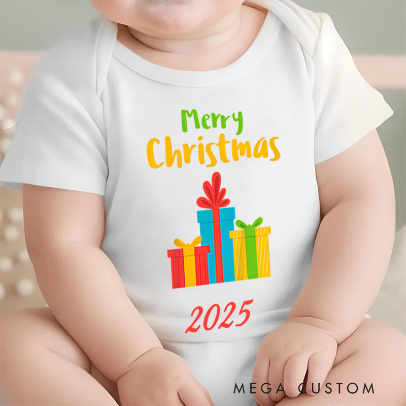 Personalized Merry Christmas Gifts Baby Onesie Perfect for Adding Fun and Joy to Holiday Celebrations Baby Onesie
