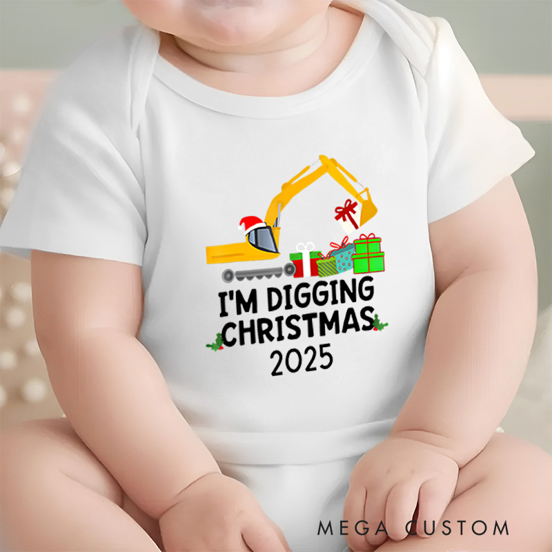 Personalized I’m Digging Christmas Baby Onesie Perfect for Adding Playful Fun to Holiday Celebrations Baby Onesie