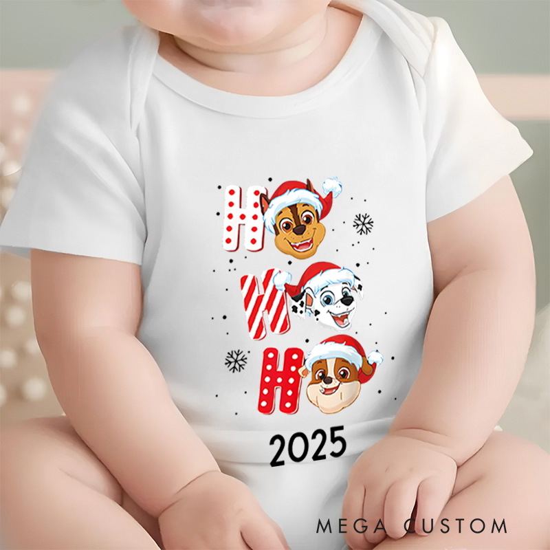 Personalized Ho Ho Ho Christmas Baby Onesie Perfect for Adding Festive Cheer to Holiday Celebrations Baby Onesie