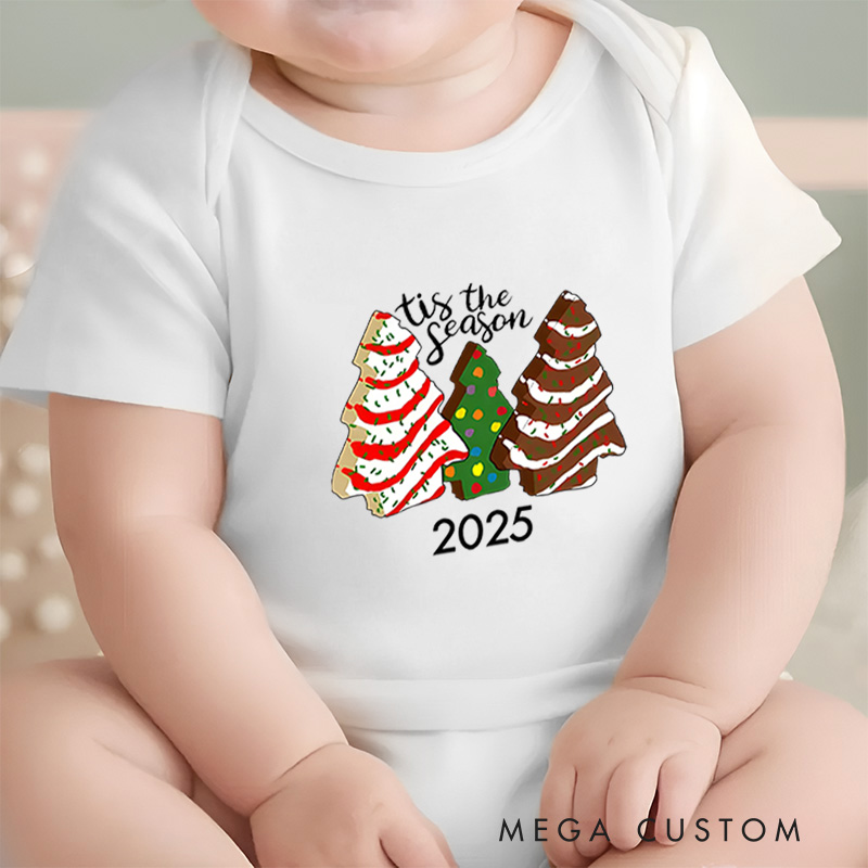 Personalized Tis the Season Christmas Trees Baby Onesie Perfect for Marking a Festive Holiday Moment Baby Onesie