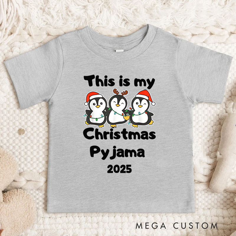 Personalized Christmas Pajama with Cute Characters Christmas Kids T-Shirt