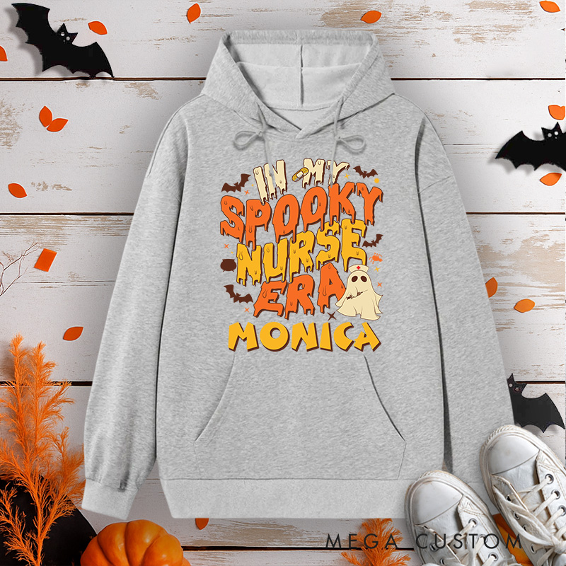 Personalized Hoodies for Nurse Customized In My Spooky Nurse Era Design Hoodies Halloween Nurse Hoodie