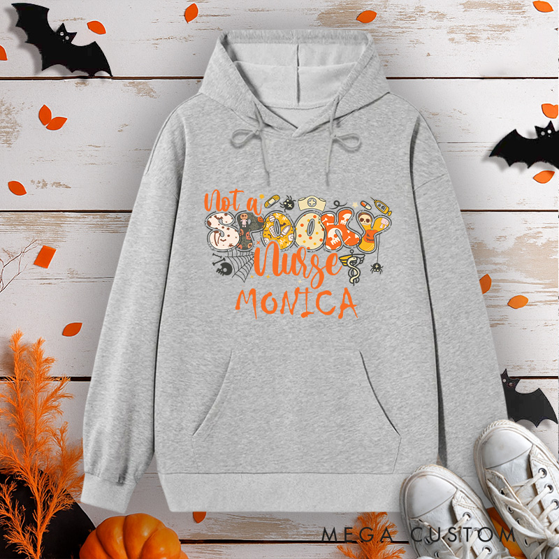 Personalized Hoodies for Nurse Customized Not a Nurse Cute Spooky Design Hoodies Halloween Nurse Hoodie
