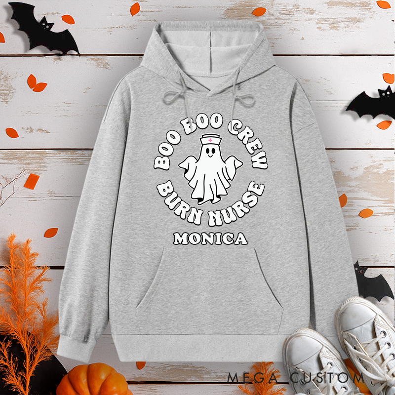 Personalized Hoodies for Nurse Customized Boo Boo Crew Burn Nurse Design Hoodies Halloween Nurse Hoodie