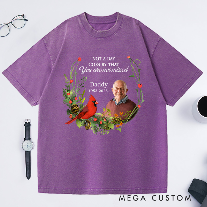 Personalized Memorial Washed T-Shirt in Loving Memory Shirt Rest in Peace Shirt Custom Memorial Photo T-Shirt Bereavement Gift 