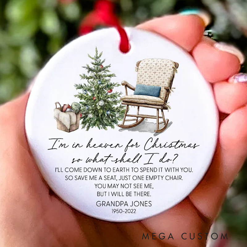 Personalized Christmas in Heaven Memorial Ornament Lost But Never Forgotten in Loving Memory of Loss of a Loved One Angels in Heaven Remembrance Gift