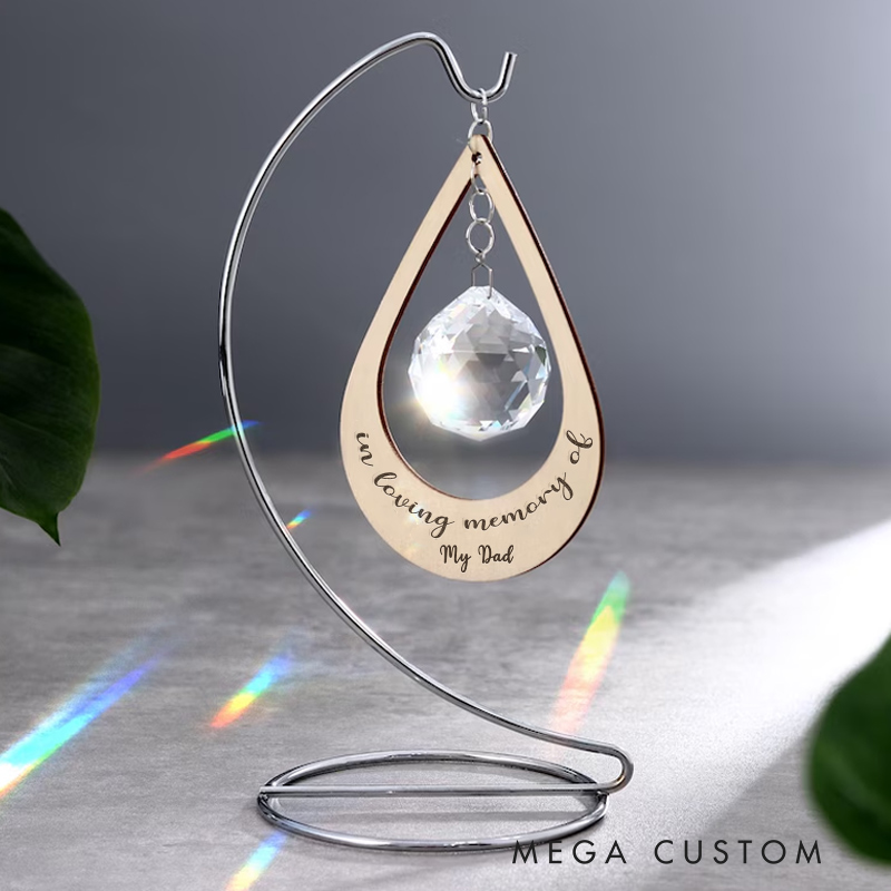 Personalized Memorial Suncatcher Crystal Suncatcher Sympathy Memorial Gift for Loss of Father