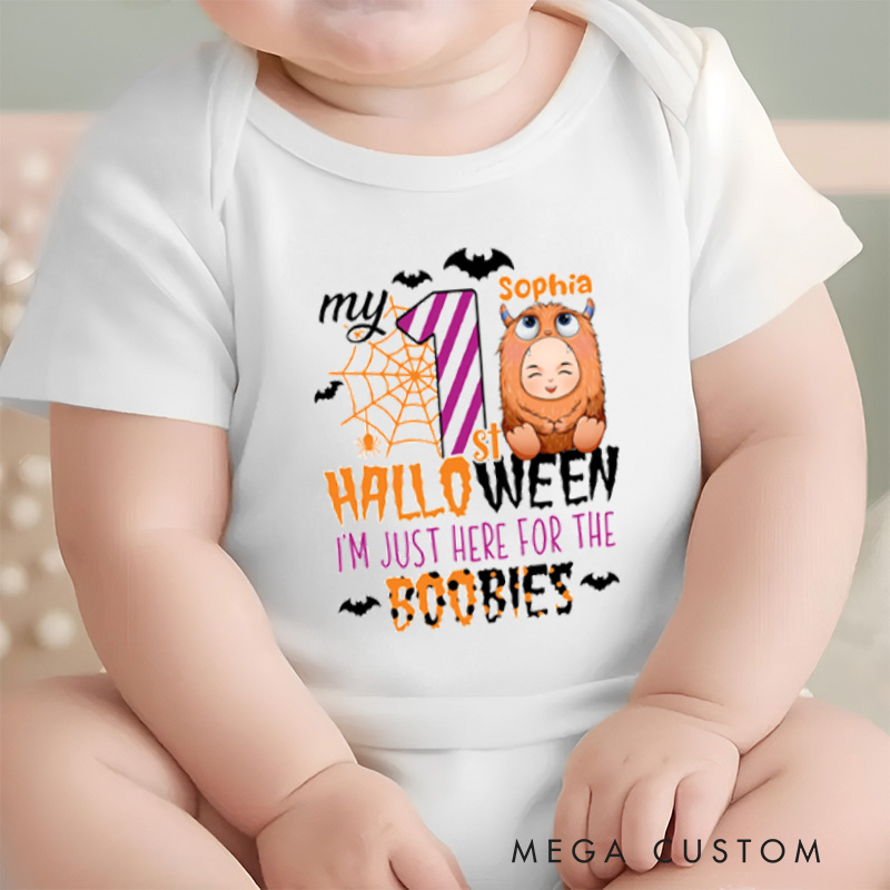 Personalized First Halloween Celebration with Cute and Playful Ghostly Charm for Babies Baby bodysuit