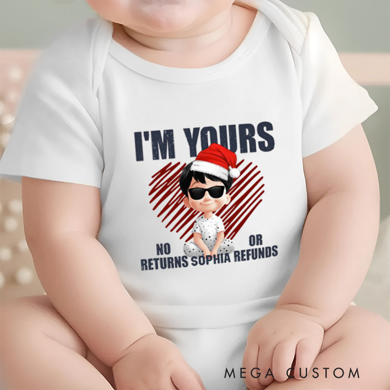 Personalized Adorable Holiday Humor with Playful Baby Ownership Statement for Festive Occasions Baby bodysuit
