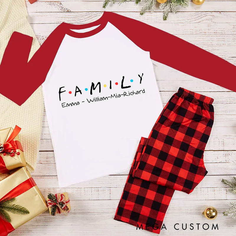 Personalized Classic TV Show Inspired Christmas Family Matching Pajamas Family Name Shirts Movie Holiday Shirt