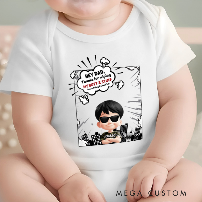 Personalized Quirky Baby Humor with Cool Character and Fun Illustration Theme Baby bodysuit