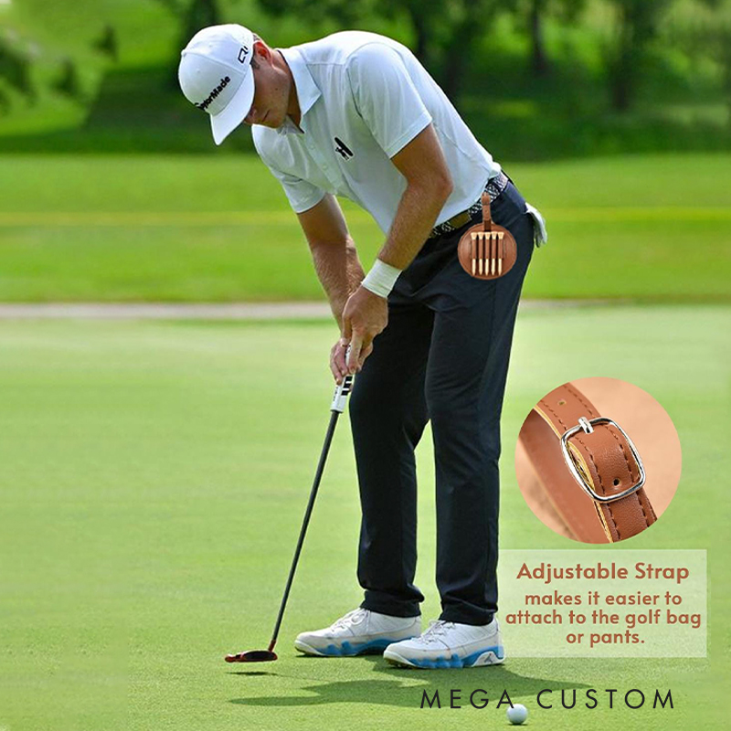 Personalized Leather Golf Bag Tag with Custom Name and Design  