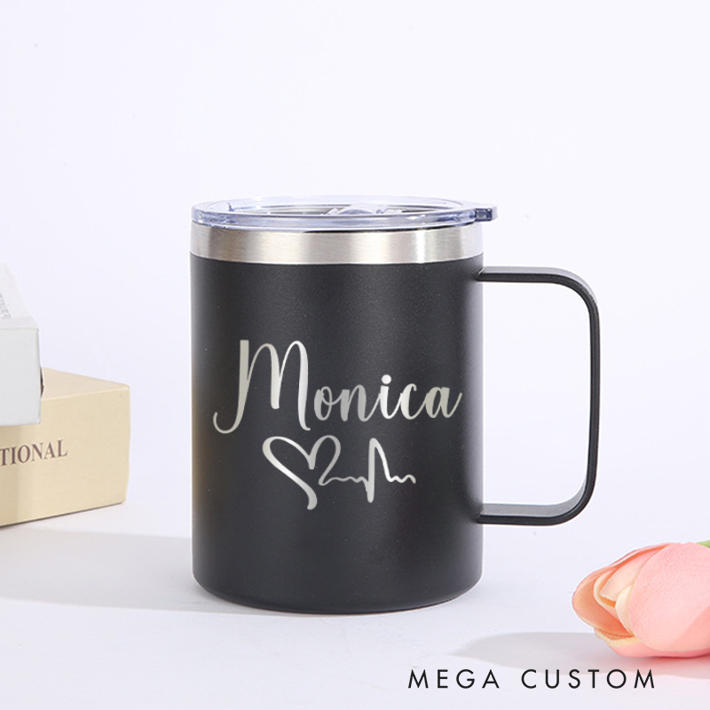 Personalized Laser Engraved Coffee Mug Custom Insulated Stainless Steel Mugs 12 OZ Coffee Mug
