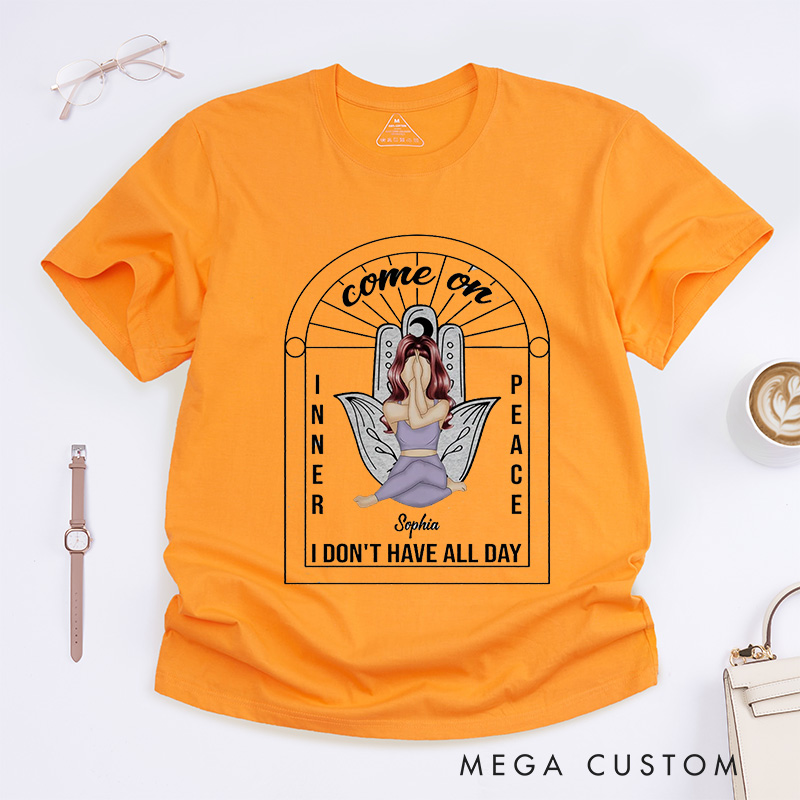 Personalized Yoga Come On Inner Peace T-Shirt Gift for Yourself Gift For Women Gift for Yoga Lover