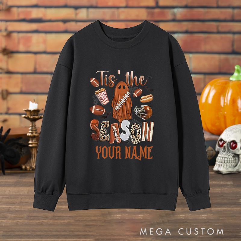Personalized ''Tis the Season'' American Football Sweatshirt with Custom Your Name for a Festive Touch