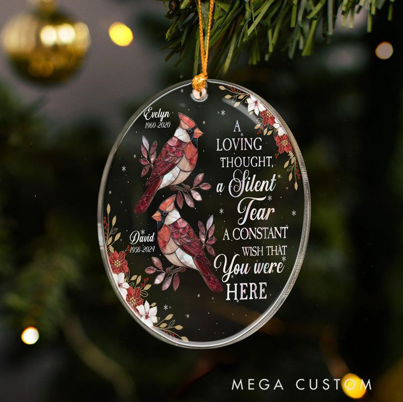 Personalized Photo Memorial Ornament A Loving Thought A Silent Tear A Constant Wish That You Were Here Acrylic Photo Christmas Ornament