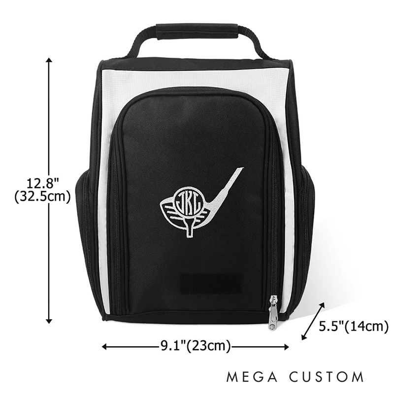 Personalized Golf Shoe Storage Bag with Elegant Embroidery Design