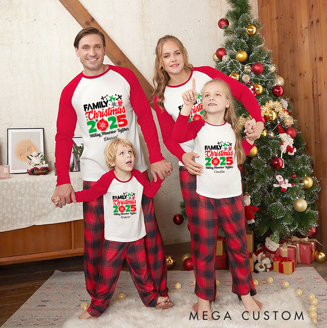 Personalized Christmas Making Memories Together Long Sleeve Family Pajama Matching Set with Name Religious Gift Christmas Gift for Family