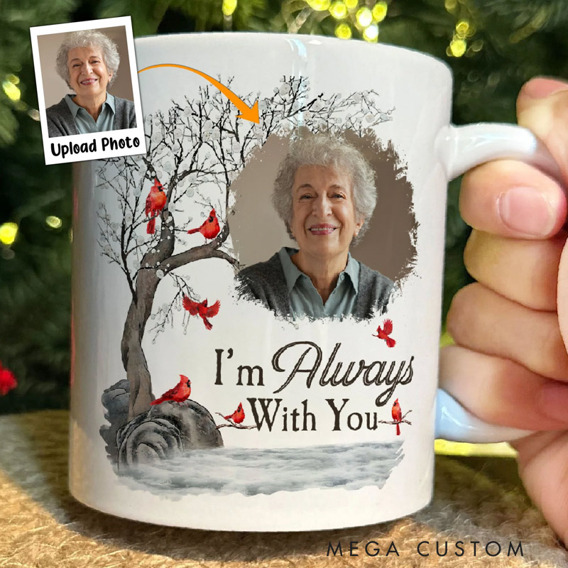 Personalized Memorial Photo Mug For Family Members I'm Always With You Sympathy Gift For Loss of Loved One Bereavement Gift