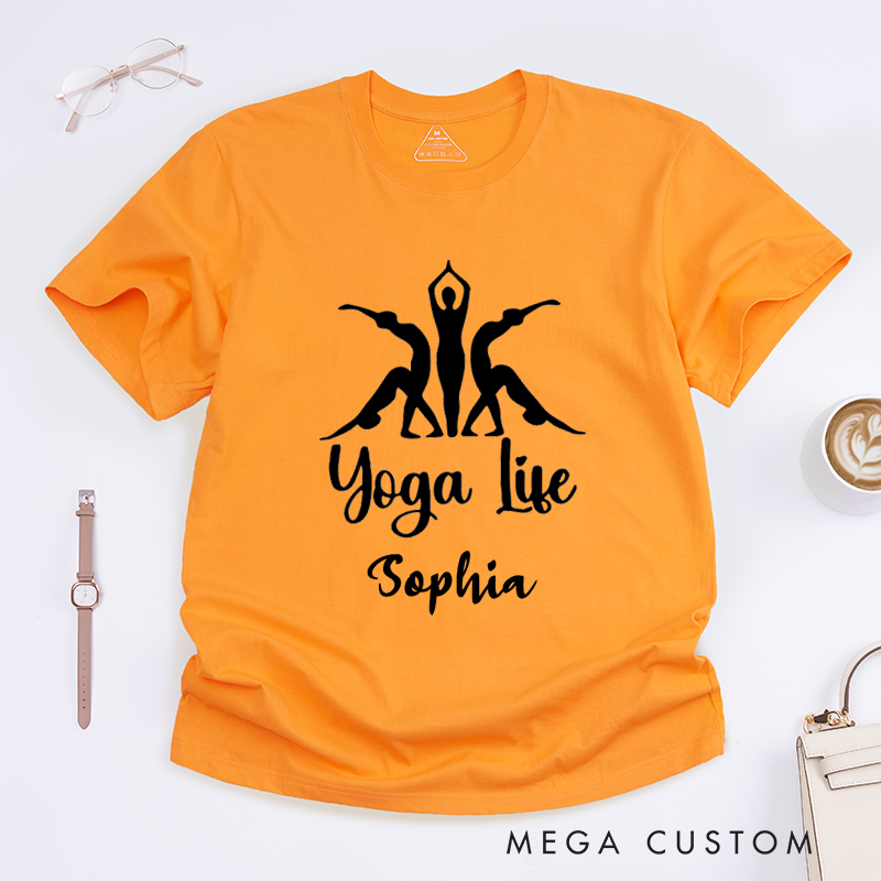 Personalized Yoga Life T-Shirt Yoga Lifestyle T-Shirt Yoga Poses T-Shirt Yoga Lover Gift Yoga Women T-Shirt Yoga Group T-Shirt