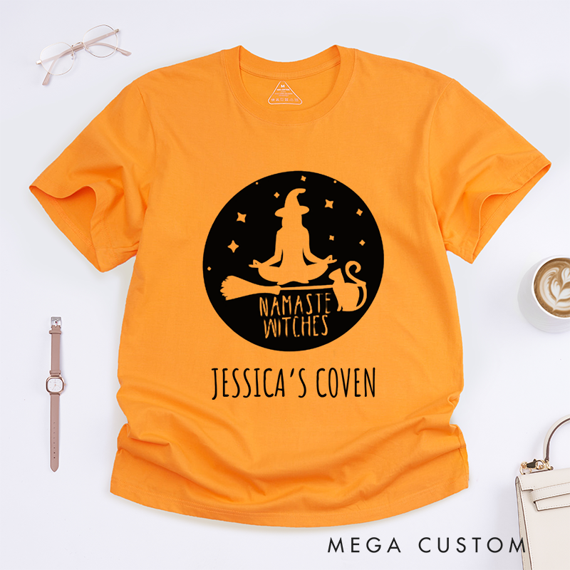 Personalized Magic Witch Yoga T-Shirt Namaste Witches Yoga T-Shirt Yoga Sports T-Shirt Lover Gift Idea for Her