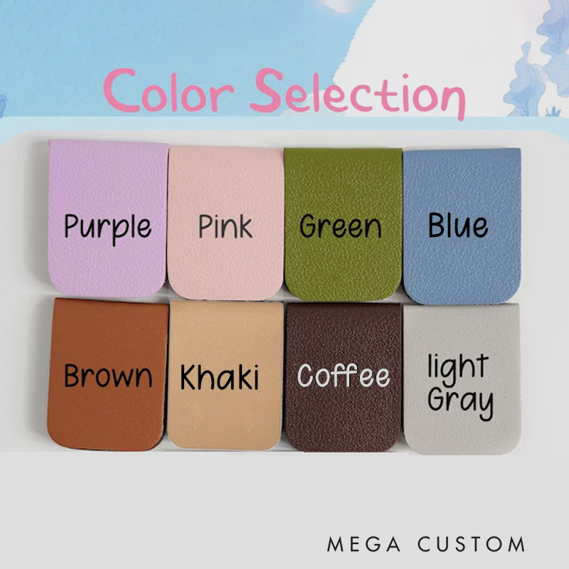 Personalized Book and Flower Cross Magnetic Bookmark  with Name Engraved Leather Bookmark Clip Book Lover Gift for Librarian Gift