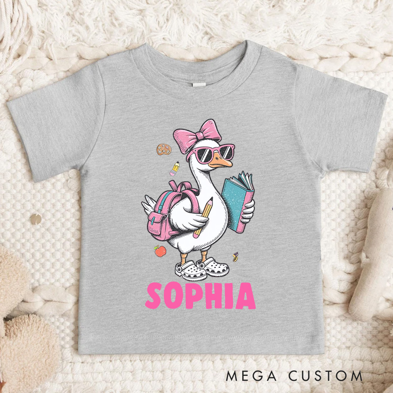 Personalized Back to School Silly Goose Kids T-Shirt 