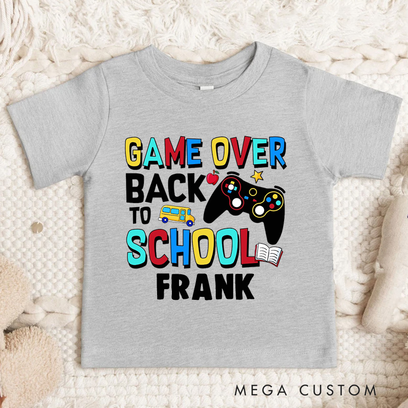 Personalized Game Over Back to School Kids T-Shirt 