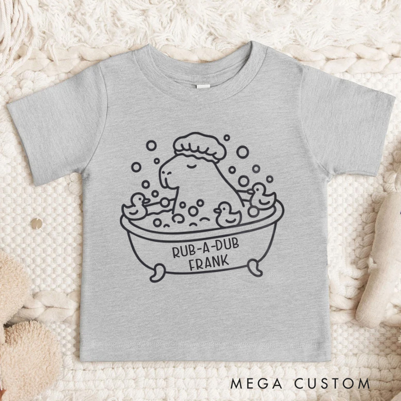 Personalized Rub-a-Dub Bathtub Humor Kids T-Shirt