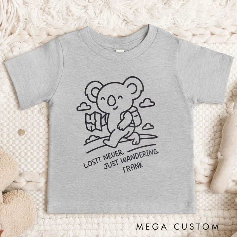 Personalized Lost Never Just Wandering Monkey Kids T-Shirt