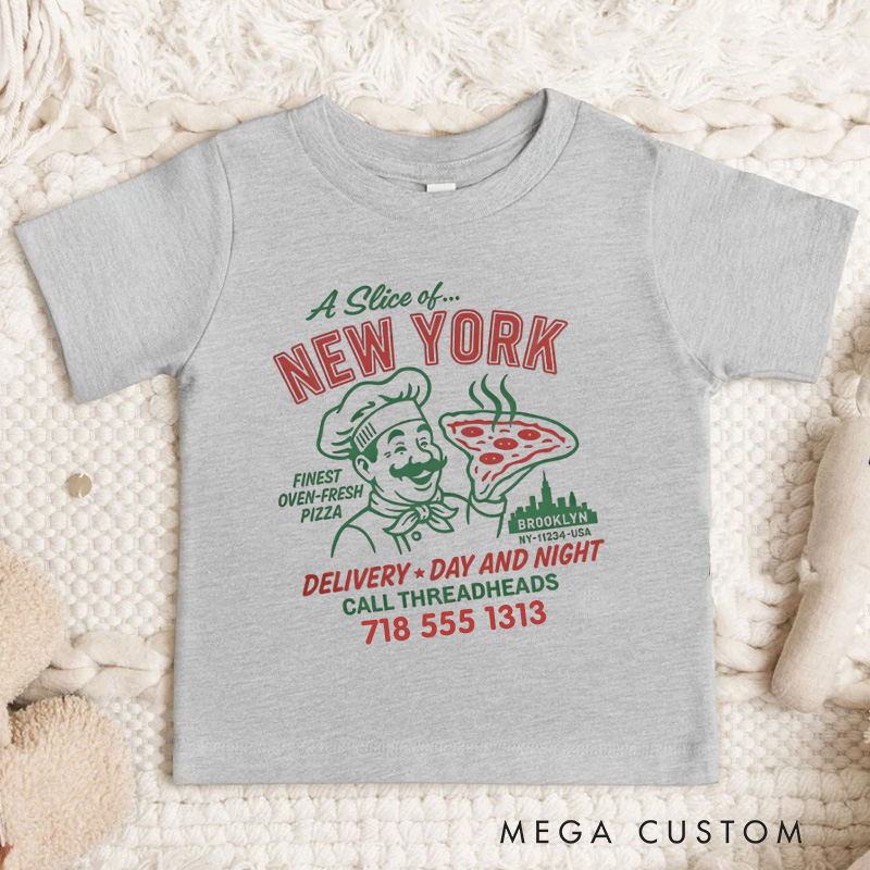Personalized New York Pizza Delivery Slice Kids T-Shirt 