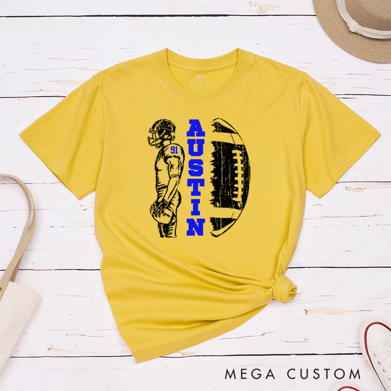 Personalized American Football T-Shirts Customized with Your Name and Number