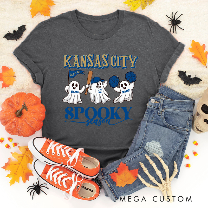 Personalized Kansas City Spooky Season T-Shirt with Custom Text  