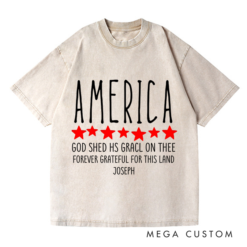 Personalized Washed T-Shirts God Shed His Grace on Thee T-Shirt
