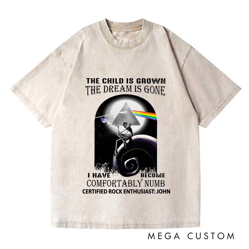 Personalized Washed T-Shirts The Child Is Grown the Dream Is Gone I Have Comfortably Numb T-Shirt