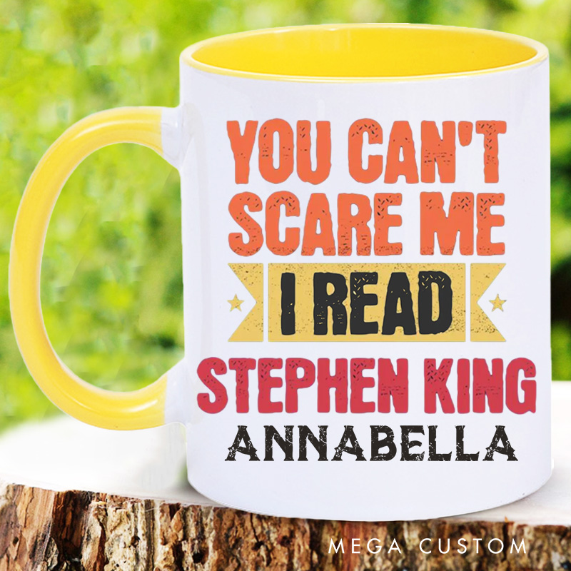 Personalized You Can't Scare Me I Read Books Mugs Custom Coffee Mug with Name Librarian Mug Book Lover Gift for Bookish Gift Library Gift