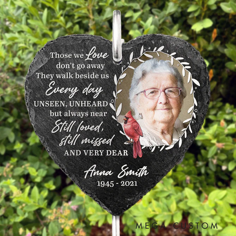 Personalized Memorial Grave Marker with Photo Still Loved Still Missed Keepsake Custom Garden Slate Sympathy Gift Cemetery Decorations 
