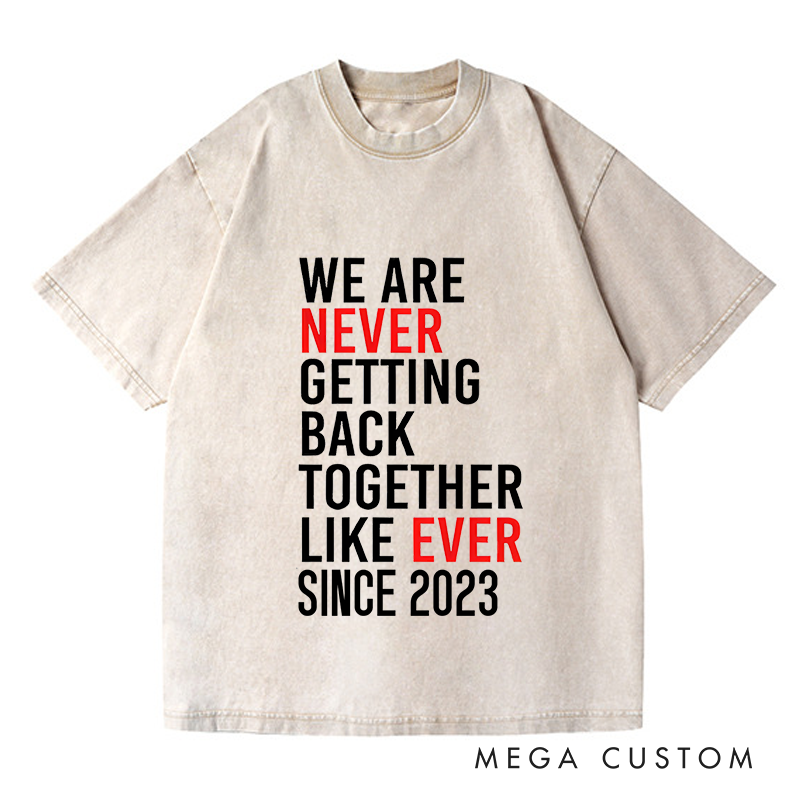 Personalized Washed T-Shirts We Are Never Ever Getting Back Together like Ever Since 2023 T-Shirt